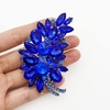 image:imageLAXPICOL Vintage Green Austrian Crystal Flower Leaf Bouquet Clusters Large Big Brooch Pin for Women Gold ToneBlue