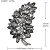 image:imageLAXPICOL Vintage Green Austrian Crystal Flower Leaf Bouquet Clusters Large Big Brooch Pin for Women Gold Toneblack