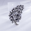 image:imageLAXPICOL Vintage Green Austrian Crystal Flower Leaf Bouquet Clusters Large Big Brooch Pin for Women Gold Toneblack