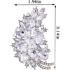 image:imageLAXPICOL Vintage Green Austrian Crystal Flower Leaf Bouquet Clusters Large Big Brooch Pin for Women Gold Toneclear