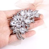 image:imageLAXPICOL Vintage Green Austrian Crystal Flower Leaf Bouquet Clusters Large Big Brooch Pin for Women Gold Toneclear
