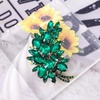 image:imageLAXPICOL Vintage Green Austrian Crystal Flower Leaf Bouquet Clusters Large Big Brooch Pin for Women Gold Tonegreen1