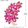 image:imageLAXPICOL Vintage Green Austrian Crystal Flower Leaf Bouquet Clusters Large Big Brooch Pin for Women Gold Tonepink