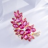 image:imageLAXPICOL Vintage Green Austrian Crystal Flower Leaf Bouquet Clusters Large Big Brooch Pin for Women Gold Tonepink