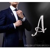 image:imageLetter Brooch Pins Initial Rhinestone Brooch for Women Crafts Silvery AZSilver N