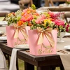image:imageOutus 12 Pcs Pink Bridal Paper Gift Bags with Handle Ribbon Bow Thank You Wedding Shower Bag for Guest Bridesmaid Wedding Anniversary Party Holiday Birthday Gift WrappingPink