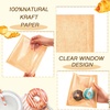 image:imageOutus 400 Pcs Cookie Packaging Bags with Seal 71 x 75 Inch Bakery Pastry Bags with Window Heat Sealable Grease Resistant Paper to Go Bake Sleeves for Gift Giving Donut Bread Sandwich BrownBrown
