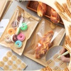 image:imageOutus 400 Pcs Cookie Packaging Bags with Seal 71 x 75 Inch Bakery Pastry Bags with Window Heat Sealable Grease Resistant Paper to Go Bake Sleeves for Gift Giving Donut Bread Sandwich BrownBrown