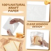 image:imageOutus 400 Pcs Cookie Packaging Bags with Seal 71 x 75 Inch Bakery Pastry Bags with Window Heat Sealable Grease Resistant Paper to Go Bake Sleeves for Gift Giving Donut Bread Sandwich BrownWhite