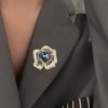 image:imageRose Flower Brooch Pin with Large Teardrop Crystal and Micro Pave Cubic Zirconia Floral Lapel Pin for Suit Dress Wedding PartyBlue