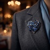 image:imageSparkling Blue Rhinestone Heart Brooches and Pins for Women Butterfly BroochWedding Birthday Party Jewelry Accessories