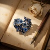 image:imageSparkling Blue Rhinestone Heart Brooches and Pins for Women Butterfly BroochWedding Birthday Party Jewelry Accessories