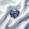 image:imageSparkling Blue Rhinestone Heart Brooches and Pins for Women Butterfly BroochWedding Birthday Party Jewelry Accessories