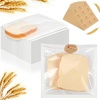 image:imageOutus 400 Pcs Cookie Packaging Bags with Seal 71 x 75 Inch Bakery Pastry Bags with Window Heat Sealable Grease Resistant Paper to Go Bake Sleeves for Gift Giving Donut Bread Sandwich BrownWhite