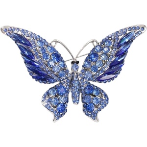 image:imageCrystal Rhinestone Butterfly BroochElegant Butterfly Lapel PinsFashion Exquisite Crystal Animal Shape Brooches Lapel PinsDress Accessories Jewelry Gift for Women Daily DecorationBlue1