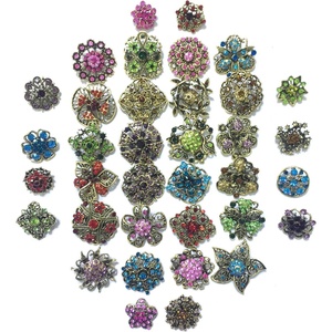 image:imageEzing Lot 36pc Crystal Flower Brooches Pins Wholesale for DIY Wedding Bouquet C