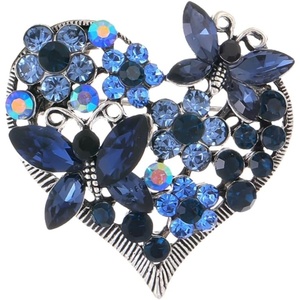 image:imageFashion Brooches and Pins for Women Vintage Gold Tone Metal Rhinestone Crystal amp Novelty Enamel Lapel Badges for Dresses Suits Hats and Backpacks AccessoriesHeartPattern Blue