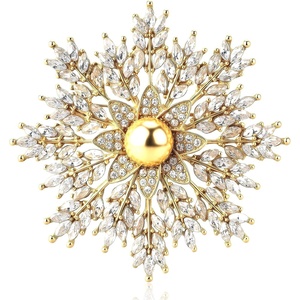 image:imageGold Brooch Elegant Rhinestone Small Brooch Pins for Women 22in  Gold Brooch Pin for Women Lady Girls Clothes Sweater Coat Scarves Dress Party Dance Wedding Bridal Gift
