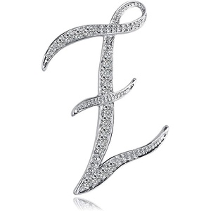 image:imageLetter Brooch Pins Initial Rhinestone Brooch for Women Crafts Silvery AZSilver Z