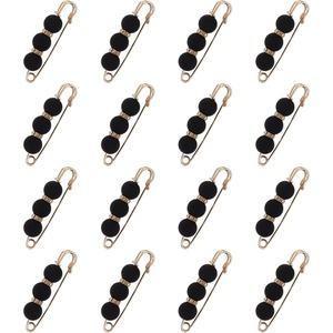image:imageMECCANIXITY Pearl Brooch Pins Decorative Safety Pin Brooch  Fashion Sweater Shawl Crystal Clip for Collar Dress Shirt Clothing Accessories for Girls and WomenMatte Black