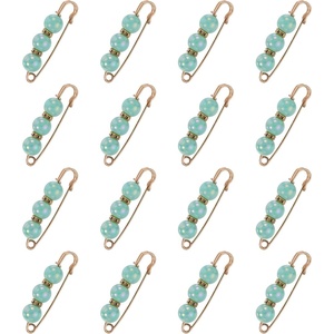 image:imageMECCANIXITY Pearl Brooch Pins Decorative Safety Pin Brooch  Fashion Sweater Shawl Crystal Clip for Collar Dress Shirt Clothing Accessories for Girls and WomenMint Green