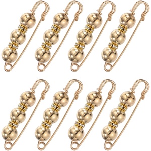image:imageMECCANIXITY Pearl Brooch Pins Decorative Safety Pin Brooch  Fashion Sweater Shawl Crystal Clip for Collar Dress Shirt Clothing Accessories for Girls and WomenGold