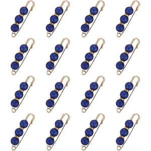 image:imageMECCANIXITY Pearl Brooch Pins Decorative Safety Pin Brooch  Fashion Sweater Shawl Crystal Clip for Collar Dress Shirt Clothing Accessories for Girls and WomenMatte Blue