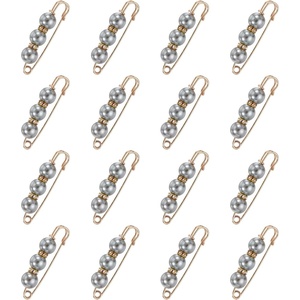 image:imageMECCANIXITY Pearl Brooch Pins Decorative Safety Pin Brooch  Fashion Sweater Shawl Crystal Clip for Collar Dress Shirt Clothing Accessories for Girls and WomenBright Light Gray