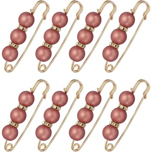 image:imageMECCANIXITY Pearl Brooch Pins Decorative Safety Pin Brooch  Fashion Sweater Shawl Crystal Clip for Collar Dress Shirt Clothing Accessories for Girls and WomenPink