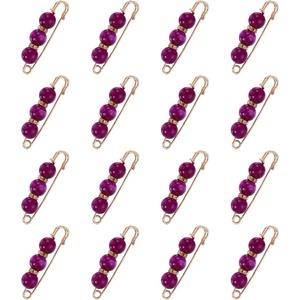 image:imageMECCANIXITY Pearl Brooch Pins Decorative Safety Pin Brooch  Fashion Sweater Shawl Crystal Clip for Collar Dress Shirt Clothing Accessories for Girls and WomenBright Purple