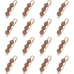 image:imageMECCANIXITY Pearl Brooch Pins Decorative Safety Pin Brooch  Fashion Sweater Shawl Crystal Clip for Collar Dress Shirt Clothing Accessories for Girls and WomenMatte Brown