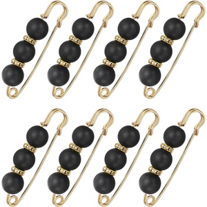 image:imageMECCANIXITY Pearl Brooch Pins Decorative Safety Pin Brooch  Fashion Sweater Shawl Crystal Clip for Collar Dress Shirt Clothing Accessories for Girls and WomenBlack