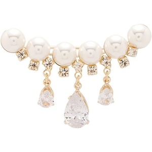 image:imagePearl Brooch Sweater Shawl Clips Faux Rhinestone Pearls Brooch Safety Pin Lapel Pin Badge Dresses Clothing Accessories Jewelry