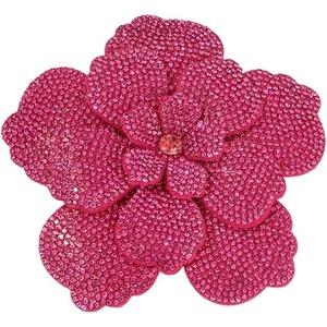 image:imageRhinestone Flower Brooch Pin for Women Men Elegant Sparkly Crystal Camellia Floral Lapel Pins Shawl Dress Suit Clothes Accessories Wedding Party Fashion Jewelry 105mmHot Pink