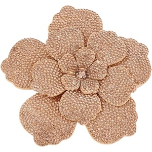 image:imageRhinestone Flower Brooch Pin for Women Men Elegant Sparkly Crystal Camellia Floral Lapel Pins Shawl Dress Suit Clothes Accessories Wedding Party Fashion Jewelry 105mmRose Gold