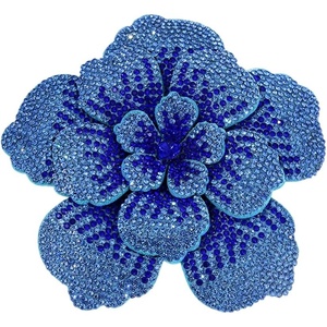 image:imageRhinestone Flower Brooch Pin for Women Men Elegant Sparkly Crystal Camellia Floral Lapel Pins Shawl Dress Suit Clothes Accessories Wedding Party Fashion Jewelry 105mmSky Blue