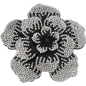 image:imageRhinestone Flower Brooch Pin for Women Men Elegant Sparkly Crystal Camellia Floral Lapel Pins Shawl Dress Suit Clothes Accessories Wedding Party Fashion Jewelry 105mmWhite Black