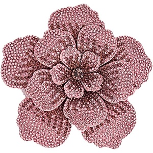 image:imageRhinestone Flower Brooch Pin for Women Men Elegant Sparkly Crystal Camellia Floral Lapel Pins Shawl Dress Suit Clothes Accessories Wedding Party Fashion Jewelry 105mmPink