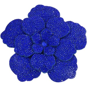 image:imageRhinestone Flower Brooch Pin for Women Men Elegant Sparkly Crystal Camellia Floral Lapel Pins Shawl Dress Suit Clothes Accessories Wedding Party Fashion Jewelry 105mmBlue