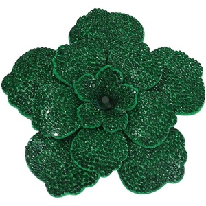 image:imageRhinestone Flower Brooch Pin for Women Men Elegant Sparkly Crystal Camellia Floral Lapel Pins Shawl Dress Suit Clothes Accessories Wedding Party Fashion Jewelry 105mmGreen