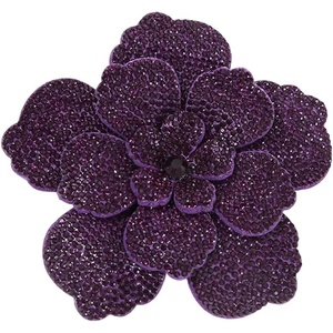 image:imageRhinestone Flower Brooch Pin for Women Men Elegant Sparkly Crystal Camellia Floral Lapel Pins Shawl Dress Suit Clothes Accessories Wedding Party Fashion Jewelry 105mmPurple