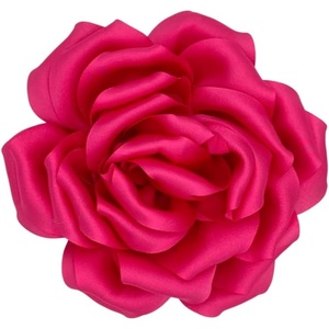 image:imageRose Brooch and Pin for Women Elegant Delicate Flower Pin Shawl Clip Duck Beak Clip for Womens Dress Banquet Party Jewelry GiftD 11cm hot pink