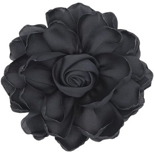 image:imageRose Brooch and Pin for Women Elegant Delicate Flower Pin Shawl Clip Duck Beak Clip for Womens Dress Banquet Party Jewelry Giftblack