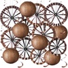 image:imageOutus 25 Pcs Western Party Decorations Western Paper Fans Paper Lanterns Foil Hanging Swirls Wild West Country Classroom Decor for VBS Rodeo Cowboy Birthday Wedding SuppliesBrownWagon WheelBrown