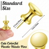image:imageOutus 100 Pcs Giant Push Pins Large Thumb Tacks Polychrome  Jumbo Thumb Tacks 1 Inch Metal Heads Giant Size for Cork Board Map Posters Office School Bulletin Boards PhotosGold Coating