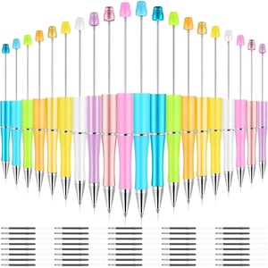 image:imageOutus 20 Pcs Beadable Pens Plastic Bead Pens Bulk Colored Black Ink Beaded Pen Cute DIY Pen Extra Refills for Make Gifts for Women Men Wedding Easter Graduation Gift Office SuppliesMacaroon ColorMacaroon Color