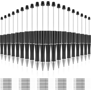 image:imageOutus 20 Pcs Beadable Pens Plastic Bead Pens Bulk Colored Black Ink Beaded Pen Cute DIY Pen Extra Refills for Make Gifts for Women Men Wedding Easter Graduation Gift Office SuppliesMacaroon ColorBlack