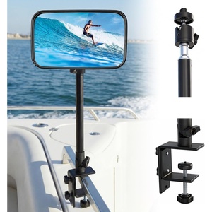 image:imageOutus Pontoon Boat Rear View Mirror with Telescoping Pole 10 x 63 360 Adjustable Marine Rearview Mirror Telescopic Pole 215315 Inch for Pontoon Ski Boat Marine Water Skiing Accessories