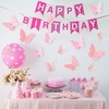 image:imageOutus 120 Pieces 3D Layered Butterfly Wall Decor  Removable Butterfly Stickers Hollow Mural Decals for Birthday Cake Decorations Crafts Bouquet Flower ArrangementsPink
