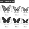 image:imageOutus 120 Pieces 3D Layered Butterfly Wall Decor  Removable Butterfly Stickers Hollow Mural Decals for Birthday Cake Decorations Crafts Bouquet Flower ArrangementsBlack